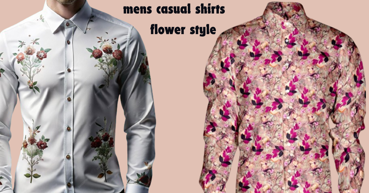 299 Rs Only Flower Style Casual Men Shirt Long Sleeve Thesparkshop.In